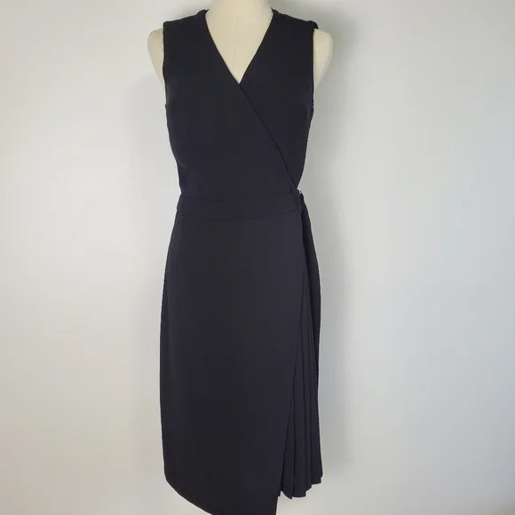 Topshop Black Wrap Sleeveless Dress - Picture 2 of 8